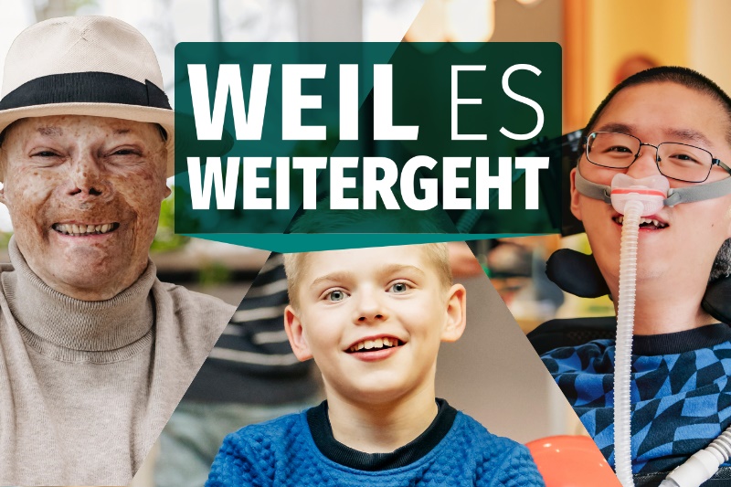Text: Weil es weitergeht